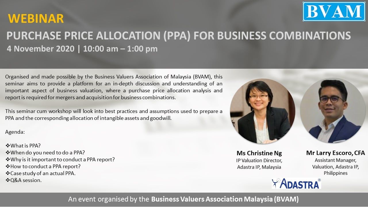 Read more about the article BVAM’s Webinar on intangible asset valuation